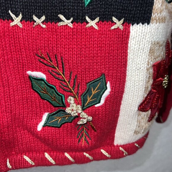 VINTAGE Women's Heirloom Collectibles Christmas Collection 2004 Zip Up Sweater - Picture 5 of 16